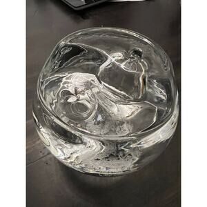 Ambrosia Art Glass Orb Oil Lamp Two LevelPaperweight Handmade Angelo Ambrosia